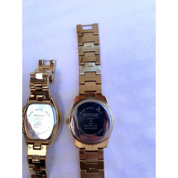 Lot 4 Gossip Quartz Multifunction Watches Day Date 24 Hour Gold Tone Rhinestone - Picture 10 of 11